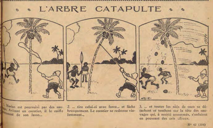 Pierrot 1931 - n°42 - page 15 - L'arbre catapulte - 18 octobre 1931