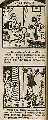 Ames Vaillantes 1939 - n°14 - page 8 - Une studieuse - 6 avril 1939