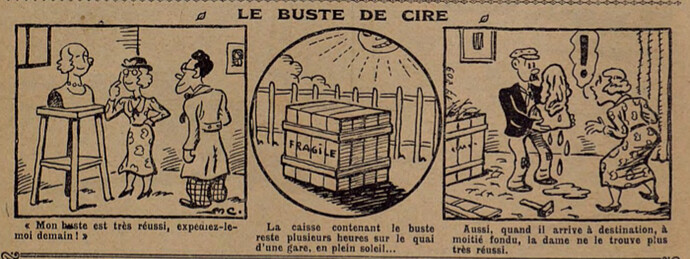 Lisette 1936 - n°29 - page 2 - Le buste de cire  - 19 juillet 1936