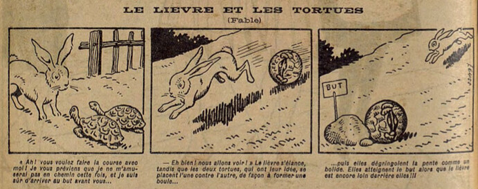 Lisette 1929 - n°23 - page 2 - Le lièvre et les tortues - 9 juin 1929