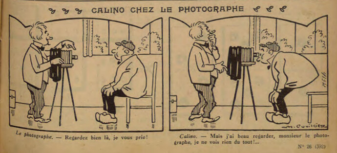 Pierrot 1933 - n°26 - page 13 - Calino chez le photographe - 25 juin 1933