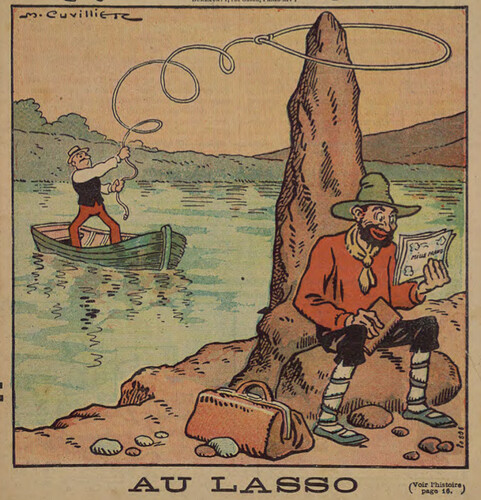 Pierrot 1927 - n°79 - page 1 - Au lasso - 26 juin 1927