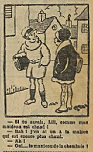 Fillette 1931 - n°1204 - page 11 - Si tu savais, Lili, comme mon manteau est chaud - 19 avril 1931