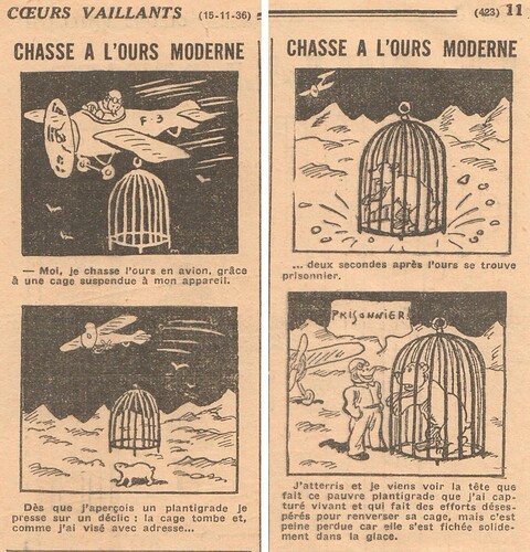 Coeurs Vaillants 1936 - n°46 - page 11 - Chasse à l'ours moderne - 15 novembre 1936