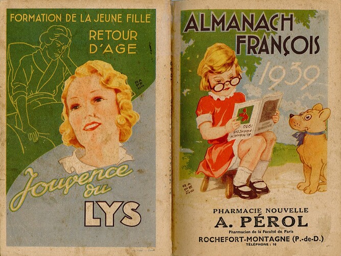 Almanach François 1939 - Couverture et dos