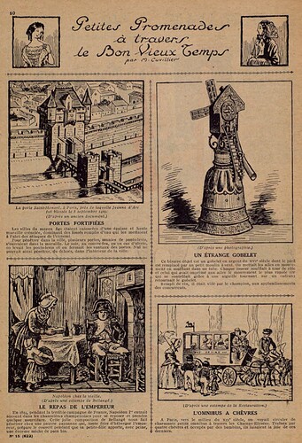 Lisette 1937 - n°15 - page 10 - Petites promenades à travers le Bon Vieux Temps - 11 avril 1937