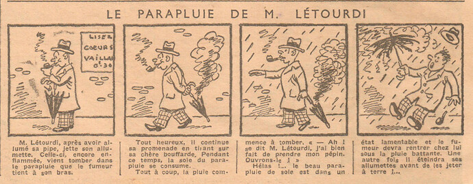 Coeurs Vaillants 1935 - n°28 - page 2 - Le parapluie de Monsieur Létourdi - 14 juillet 1935