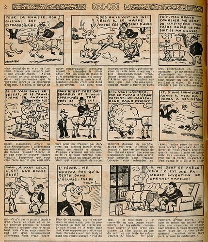Cri-Cri 1936 - n°924 - page 2 - Le cheval-vapeur de M. TEUFTEUF - 11 juin 1936