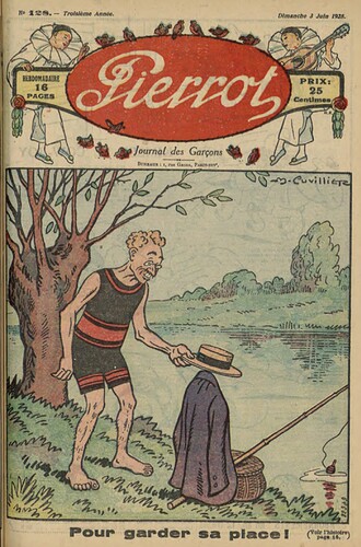 Pierrot 1928 - n°128 - page 1 - Pour garder sa place - 3 juin 1928