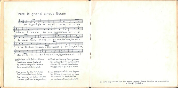 Disque - Les chansons de Perlin et Pinpin - 1965 - livret pages 6 et 7
