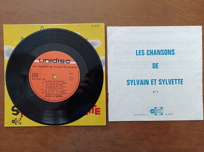 3c les chansons de sylvain et sylvette  disque avec feuillet