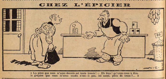 Lisette 1929 - n°50 - page 2 - Chez l'épicier - 15 décembre 1929