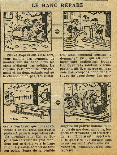 Cri-Cri 1933 - n°781 - page 4 - Le banc réparé - 14 septembre 1933