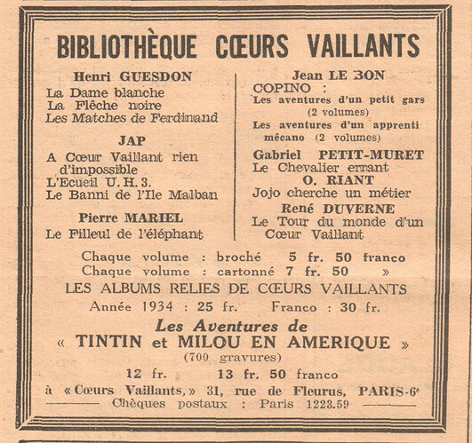 Coeurs Vaillants 1935 - n°43 - page 4 - Bibiothèque Coeurs Vaillants - 27 octobre 1935