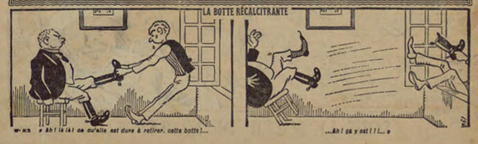 Pierrot 1927 - n°82 - page 2 - La botte récalcitrante - 17 juillet 1927