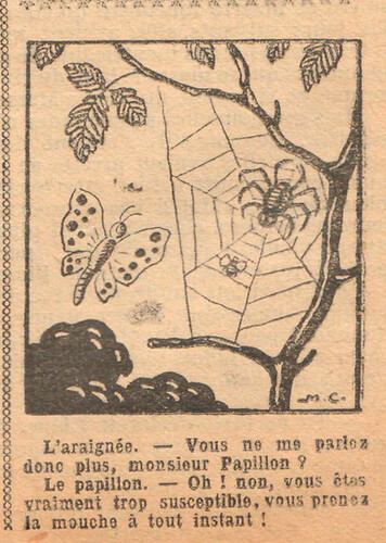 Fillette 1932 - n°1268 - page 6 - L'araignée - Vous ne me parlez donc plus monsieur Papillon - 10 juillet 1932