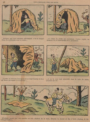 Guignol 1932 - n°197 - Une aventure chez les Sioux - 10 juillet 1932 - page 46