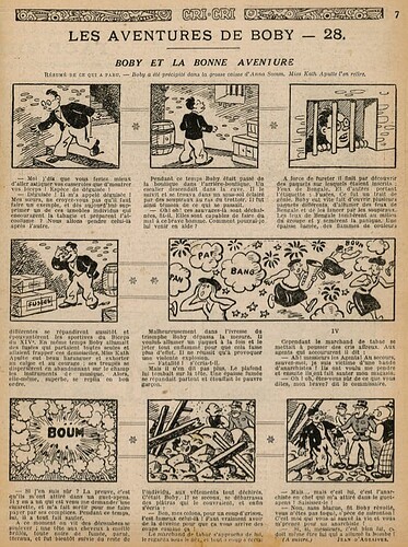 Cri-Cri 1933 - n°753 - page 7 - Les aventures de BOBY (28) - 2 mars 1933