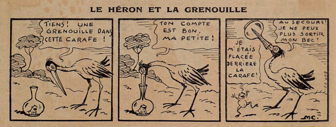 Lisette 1937 - n°7 - page 2 - Le Héron et la Grenouille - 14 février 1937