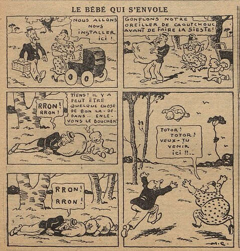 Fillette 1937 - n°1518 - page 13 - Le bébé qui s'envole - 25 avril 1937
