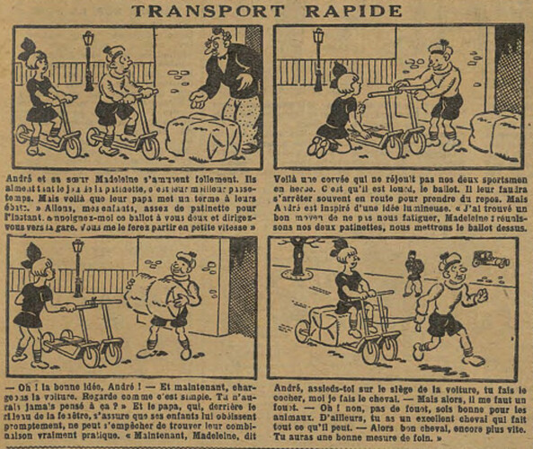 Fillette 1929 - n°1112 - page 11 - Transport rapide - 14 juillet 1929