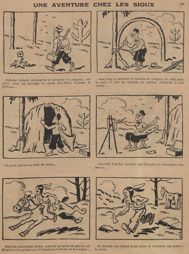 Guignol 1932 - n°197 - Une aventure chez les Sioux - 10 juillet 1932 - page 45