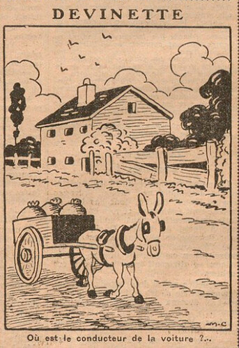 Coeurs Vaillants 1932 - n°12 - Page 5 - Devinette - Où est le conducteur de la voiture - 20 mars 1932