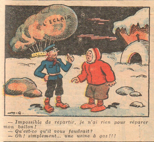 Almanach National 1933 - 34 - samedi 3 juin 1933 - Impossible de repartir - je n'ai rien pour réparer mon ballon