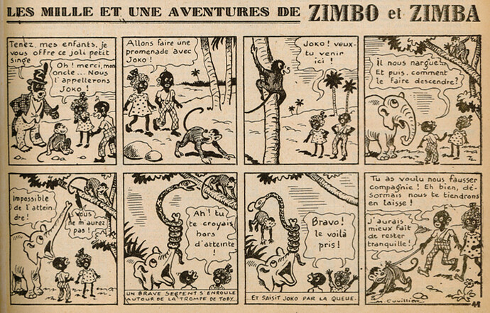 Ames Vaillantes 1939 - n°4 - page 7 - Les mille et une aventures de Zimbo et Zimba - 26 janvier 1939