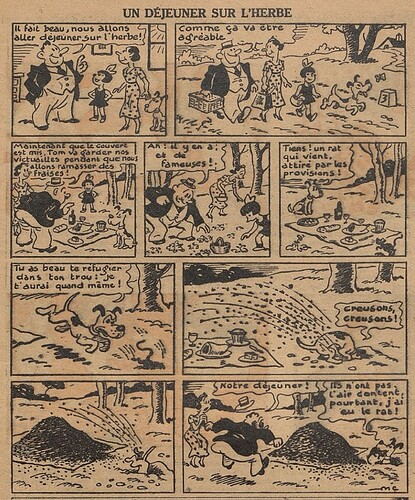 Fillette 1937 - n°1530 - page 10 - Un déjeuner sur l'herbe - 18 juillet 1937