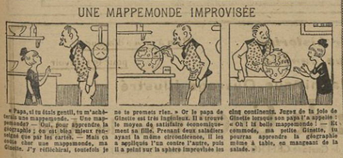 Fillette 1926 - n°961 - page 13 - Une mappemonde improvisée - 22 août 1926