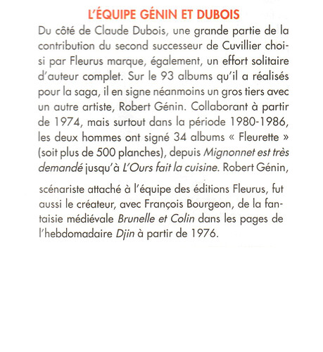 La collection Sylvain et Sylvette 2022 - Vol 11 - cahier - page 3 - L'équipe Génin et Dubois