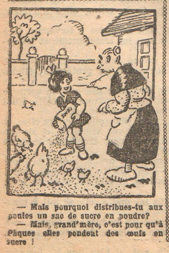 Fillette 1930 - n°1172 - page 6 - Mais pourquoi distribues-tu aux poules un sac de sucre en poudre - 7 septembre 1930