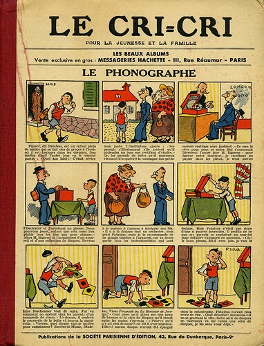 Cri-Cri 1935 - Album - Le phonographe - couverture