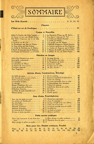 Almanach Pierrot 1930 - page 1 - sommaire