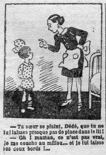Fillette 1931 - n°1213 - page 6 - Ta soeur se plaint dédé que tu ne lui laisses pesque pas de place dans le lit - 21 juin 1931