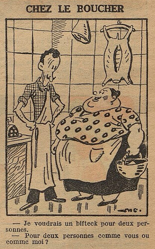 Fillette 1937 - n°1534 - page 7 - Chez le boucher - 15 août 1937
