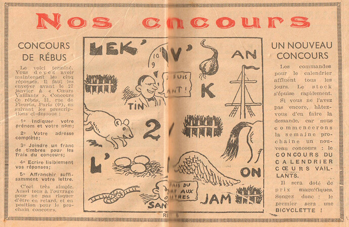 Coeurs Vaillants 1936 - n°3 - pages 4 et 5 - Nos Concours - 19 janvier 1936