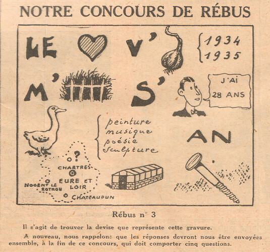 Coeurs Vaillants 1936 - n°1 - page 11 - Notre concours de rébus - 5 janvier 1936