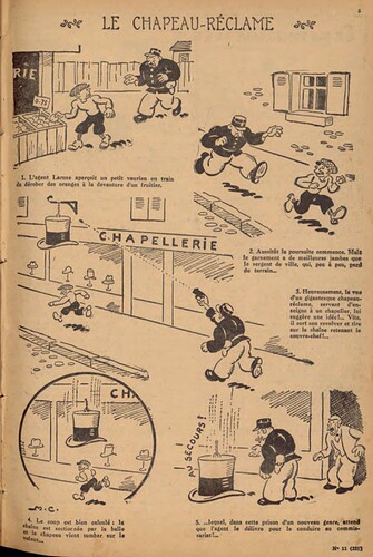 Pierrot 1930 - n°11 - page 5 - Le chapeau-réclame - 16 mars 1930
