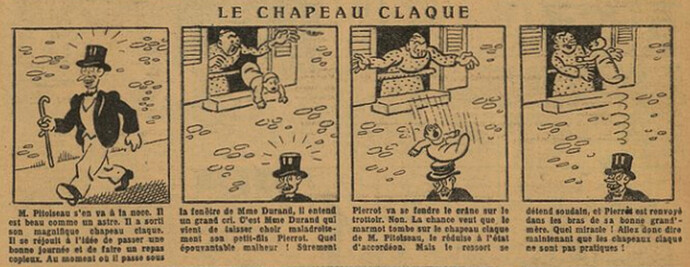 Fillette 1929 - n°1095 - page 11 - Le chapeau claque - 17 mars 1929