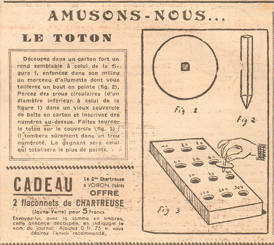 Coeurs Vaillants 1934 - n°20 - page 8 - Amusons-nous - Le toton - 13 mai 1934