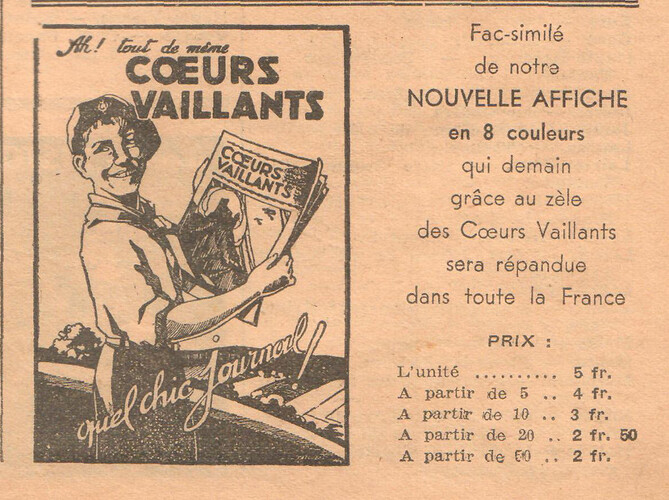 Coeurs Vaillants 1935 - n°48 - page 7 - Nouvelle affiche Coeurs Vaillants - 1er décembre 1935