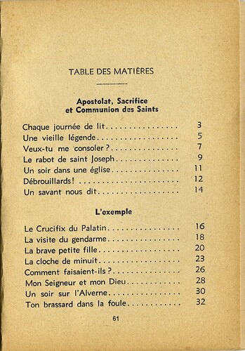 Henri Guesdon - Le combat de chaque jour - 1936 - 2e série - page 61 - Table des matières