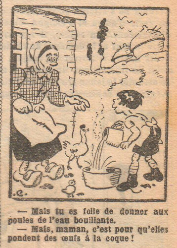 Fillette 1930 - n°1170 - page 7 - Mais tu es folle de donner aux poules de l'eau bouillante - 24 août 1930