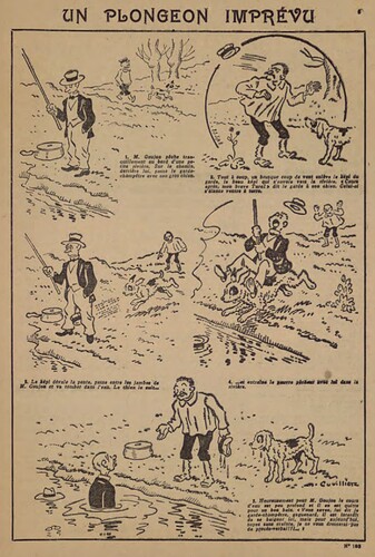 Pierrot 1927 - n°103 - page 5 - Un plongeon imprévu - 11 décembre 1927