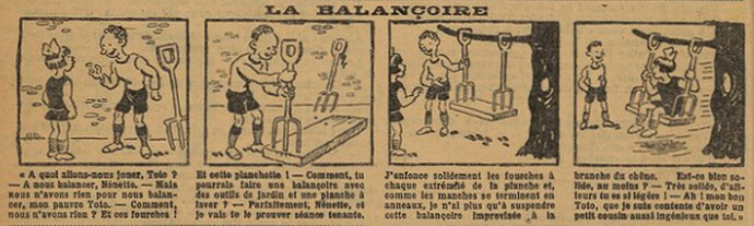 Fillette 1929 - n°1109 - page 6 - La balançoire - 23 juin 1929