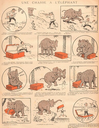 La Semaine Vermot 1927 - n°1 - page 13 - Une chasse à l'éléphant - 13 novembre 1927