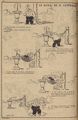 Pierrot 1929 - n°22 - page 10 - Le hamac de M. Lourdaud - 2 juin 1929
