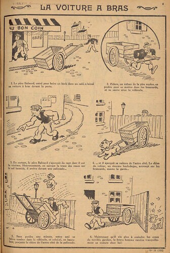 Pierrot 1931 - n°23 - page 5 - La voiture à bras - 7 juin 1931